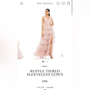 RUFFLE TIERED SLEEVELESS GOWN by INNA from MAC DUGGAL